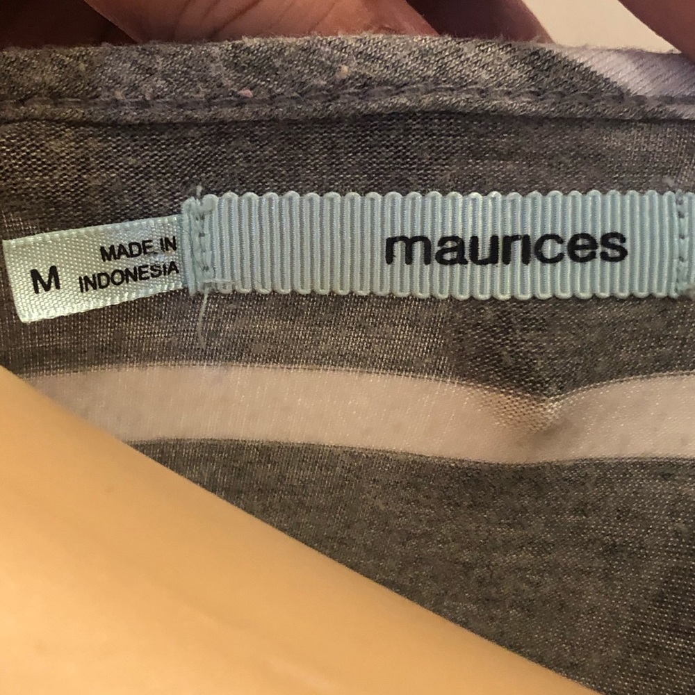 Maurices gray & white striped asymmetrical tank - Picture 5 of 5